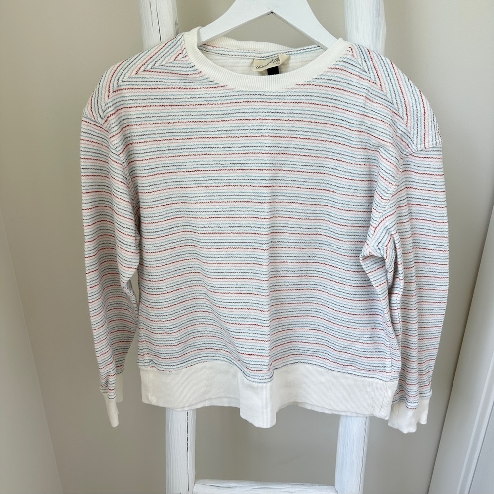 Universal Thread Colorful Stitched Crew Neck Lightweight Sweatshirt Size S